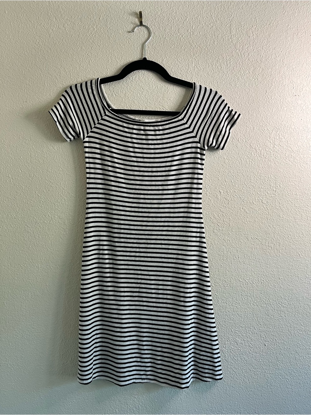 Cooperative Black and White Striped Mini Dress